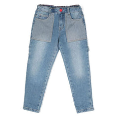 Striped Patched Pocket Denim Jeans