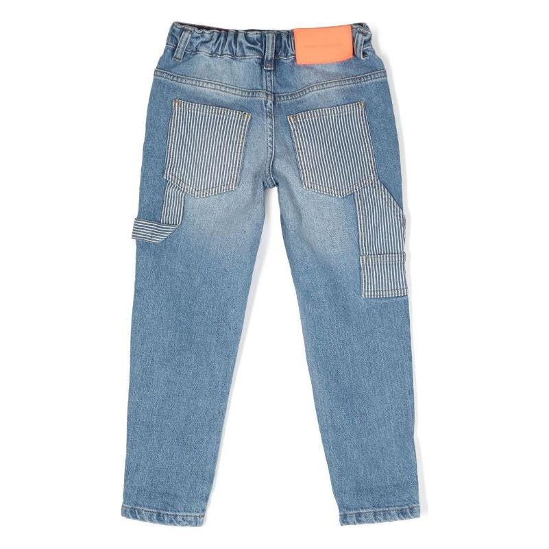 Striped Patched Pocket Denim Jeans