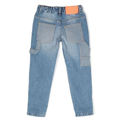 Striped Patched Pocket Denim Jeans