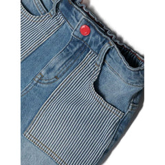 Striped Patched Pocket Denim Jeans
