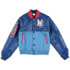 Leather Logo Varsity Bomber Jacket