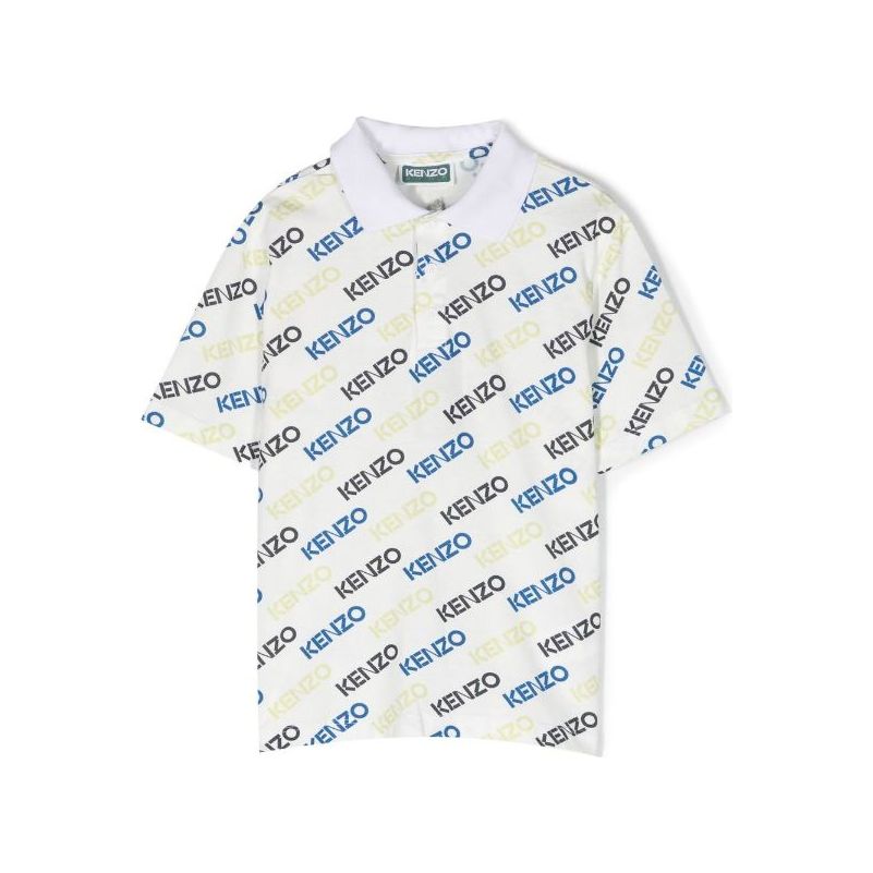 ALL OVER LOGO PRINT POLO SHIRT