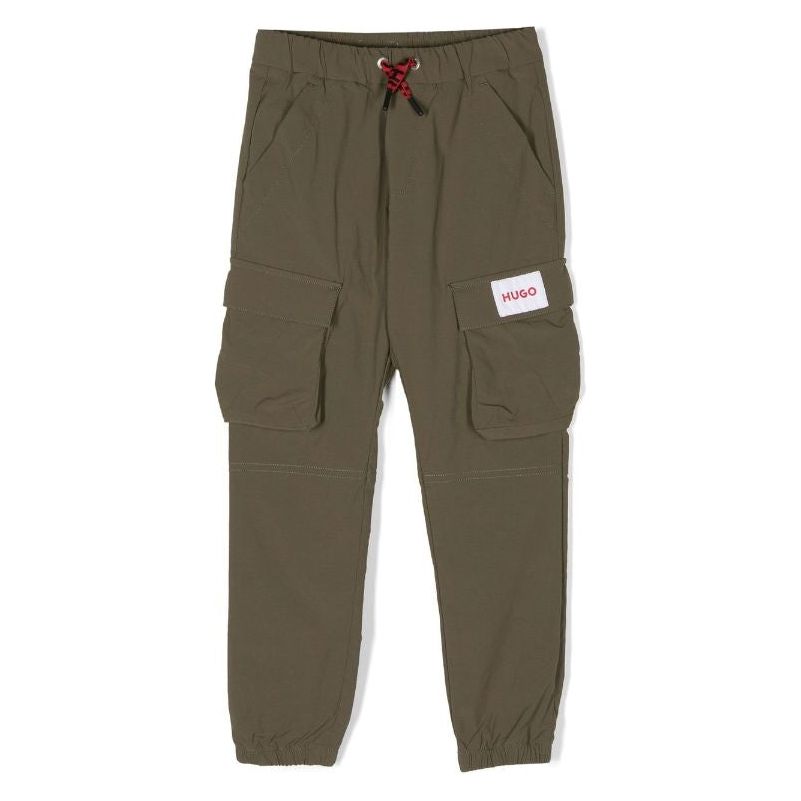 LOGO PATCH DRAWSTRING CARGO TROUSERS