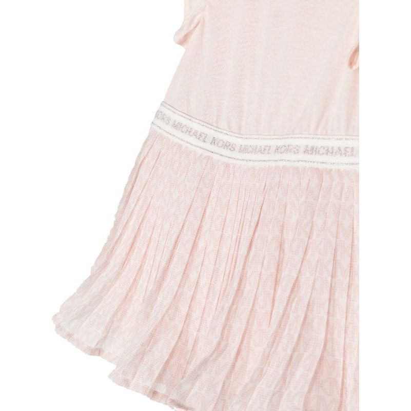 RUFFLE TRIM PLEATED DRESS