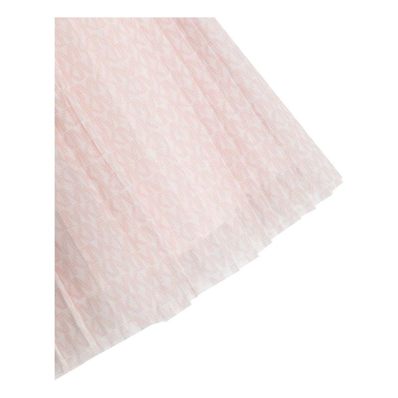 Logo Print Sleeveless Pleated Dress