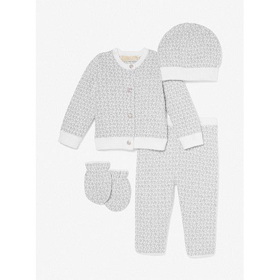 LOGO JACQUARD COTTON FOUR PIECE BABY GIFT SET