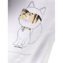 Foil Cat Print Hooded Dress