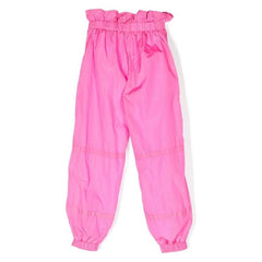 Paper Bag Waist Logo Print Pants