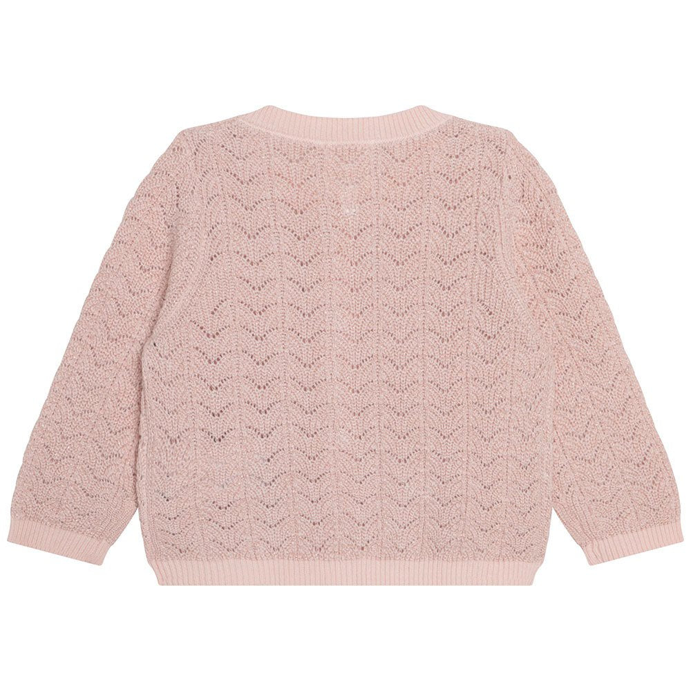 KNIT MOTIFS PINK CARDIGAN