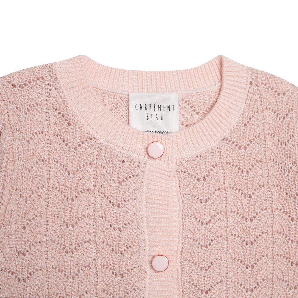 Knit Motifs Pink Cardigan
