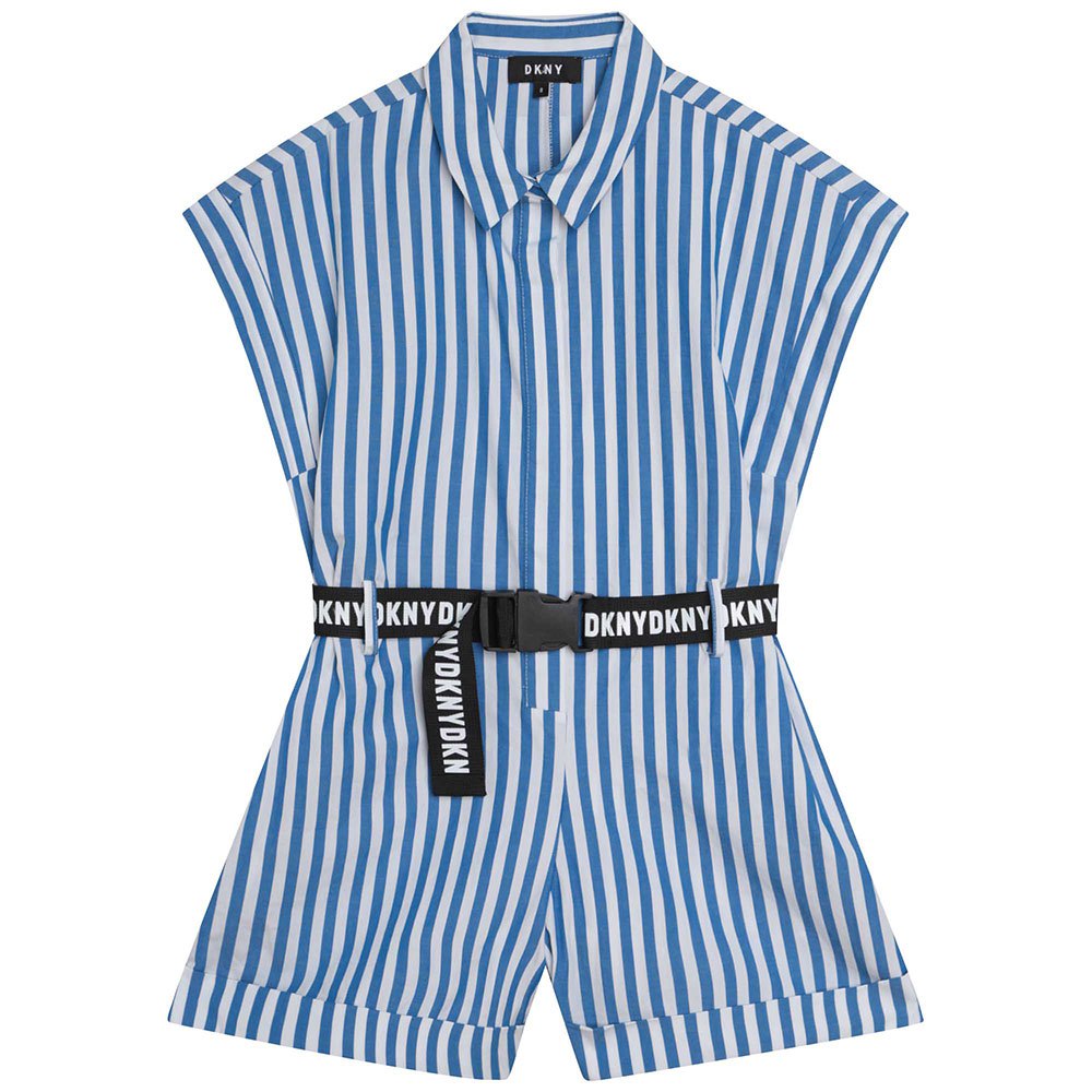STRIPED COTTON BELTED PLAYSUIT