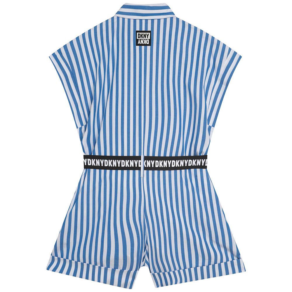 STRIPED COTTON BELTED PLAYSUIT