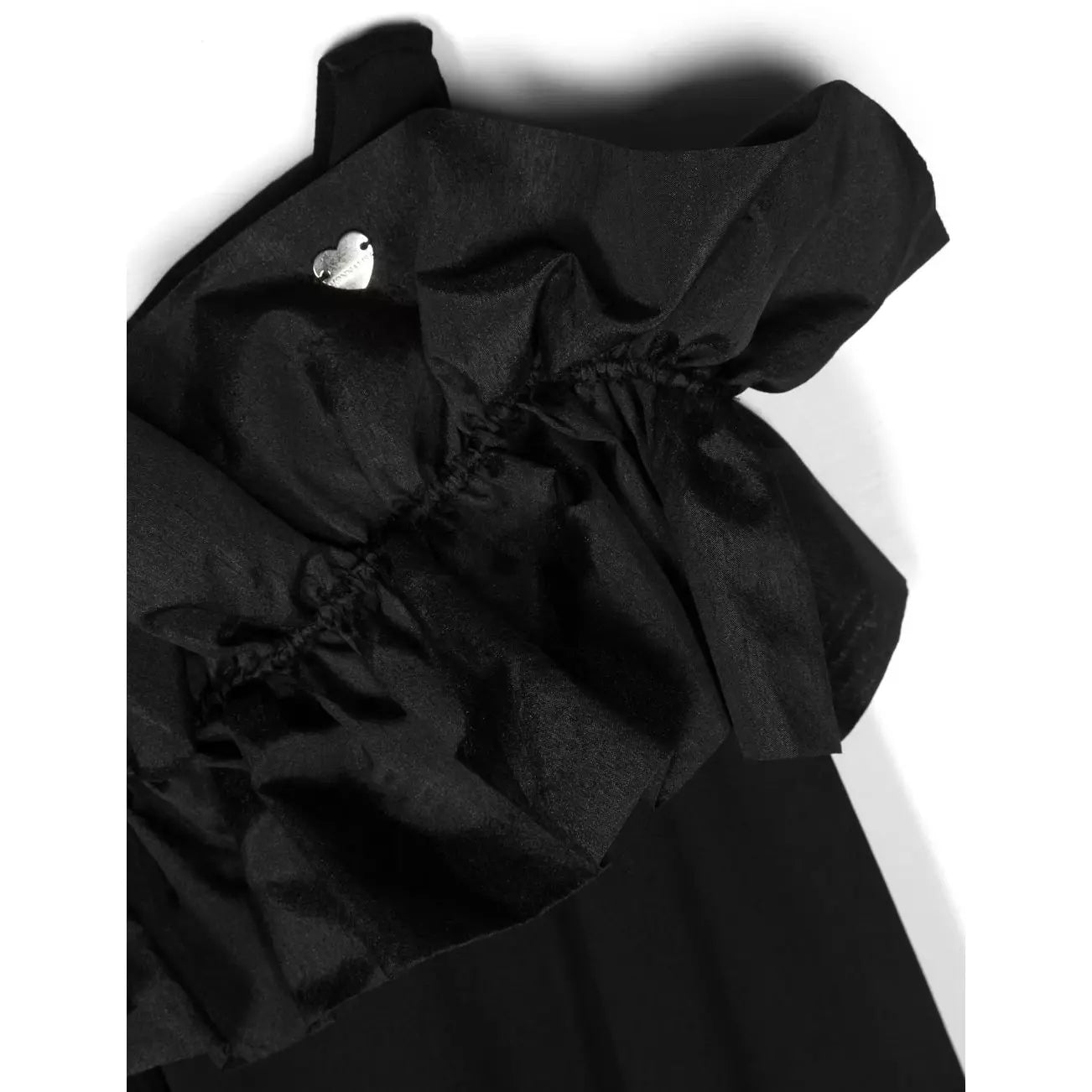 GIRLS BLACK ONE SHOULDER RUFFLE TOP