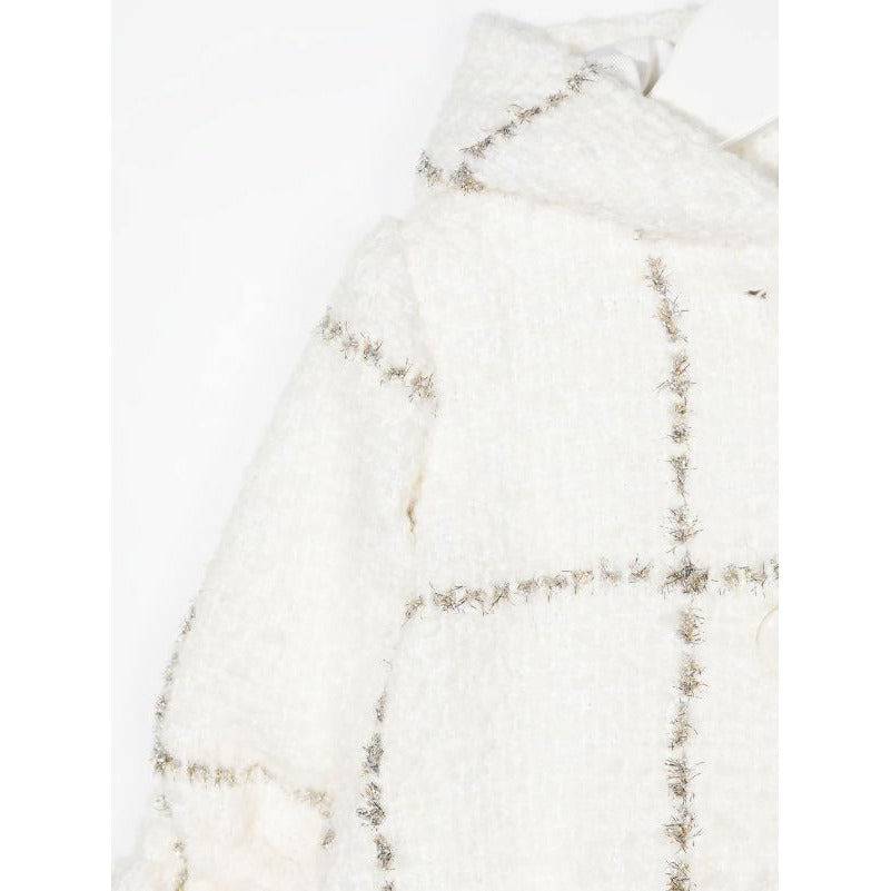 Checked Woven Hooded Coat