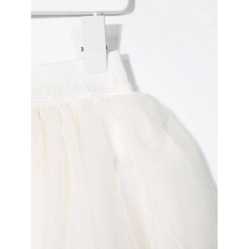 LOGO WAISTBAND TULLE SKIRT - IVORY