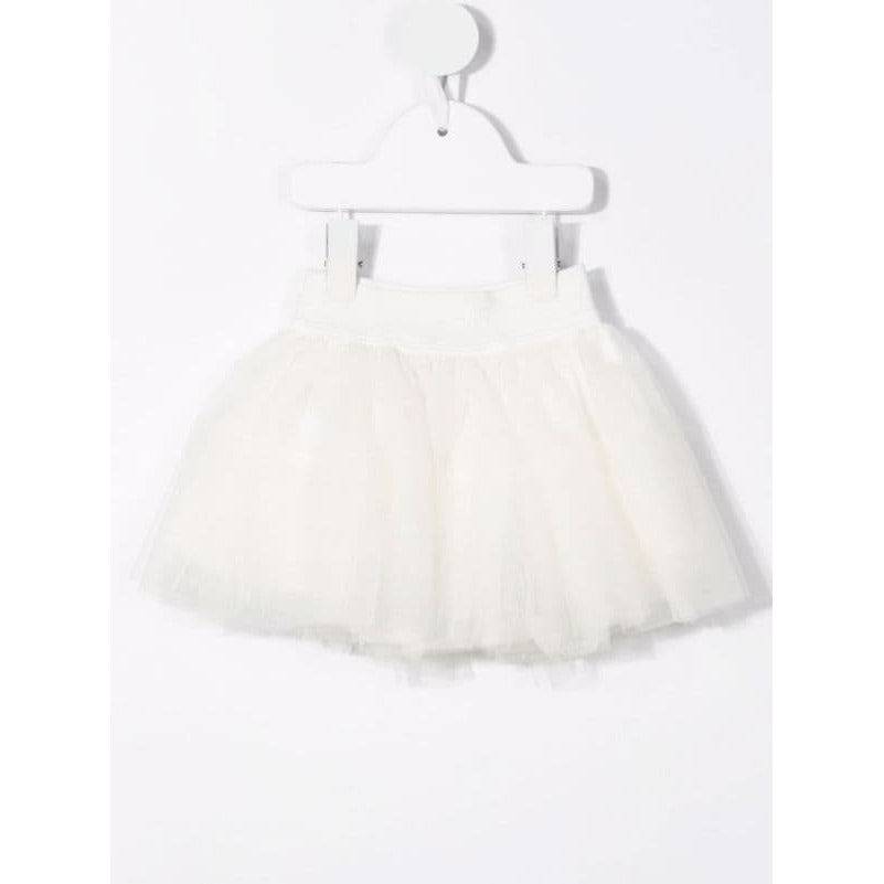 LOGO WAISTBAND TULLE SKIRT - IVORY