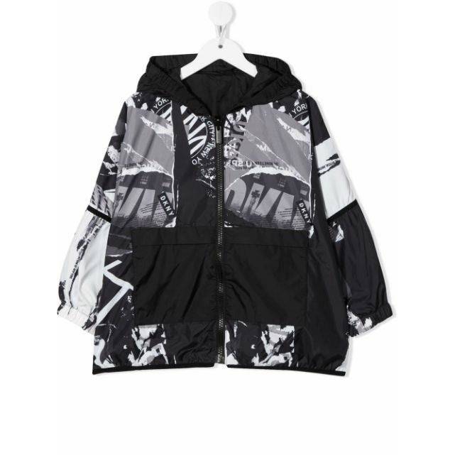 ABSTRACT PRINT HOODED JACKET