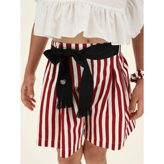 Striped Viscose Bermuda Shorts