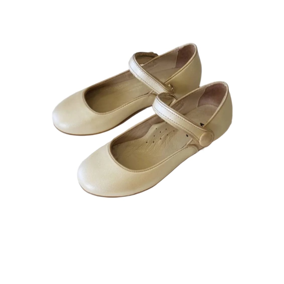 GAIA LEATHER SHOES - PEARL GOLD