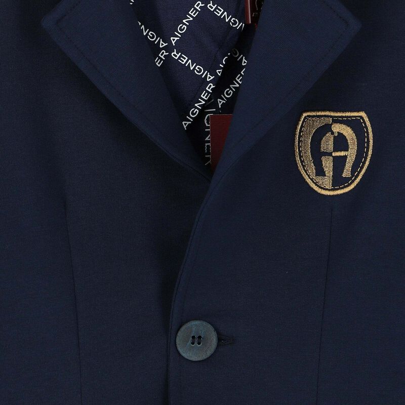 Fitted Blazer With Embroidered Logo