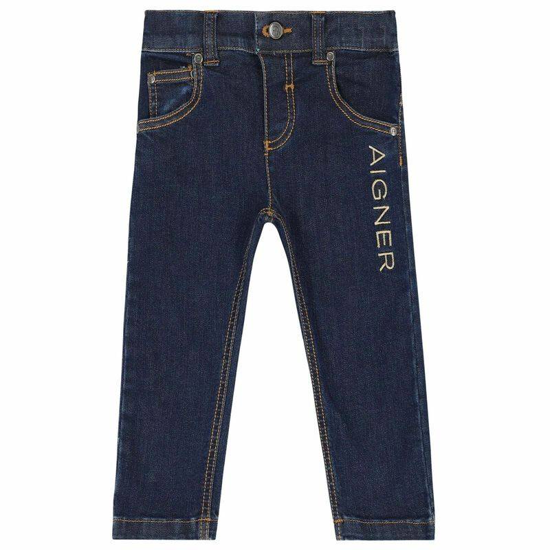 BLUE JEANS WITH LOGO