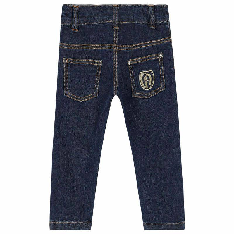 Blue Jeans With Logo