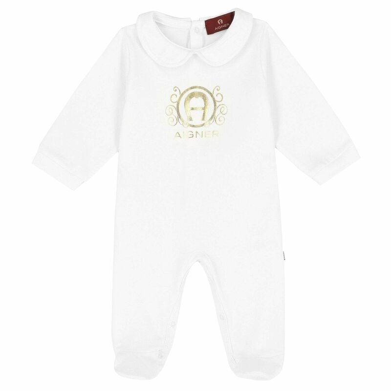 COTTON WHITE OVERALL WITH GOLD LOGO