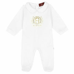 Cotton White Overall With Gold Logo