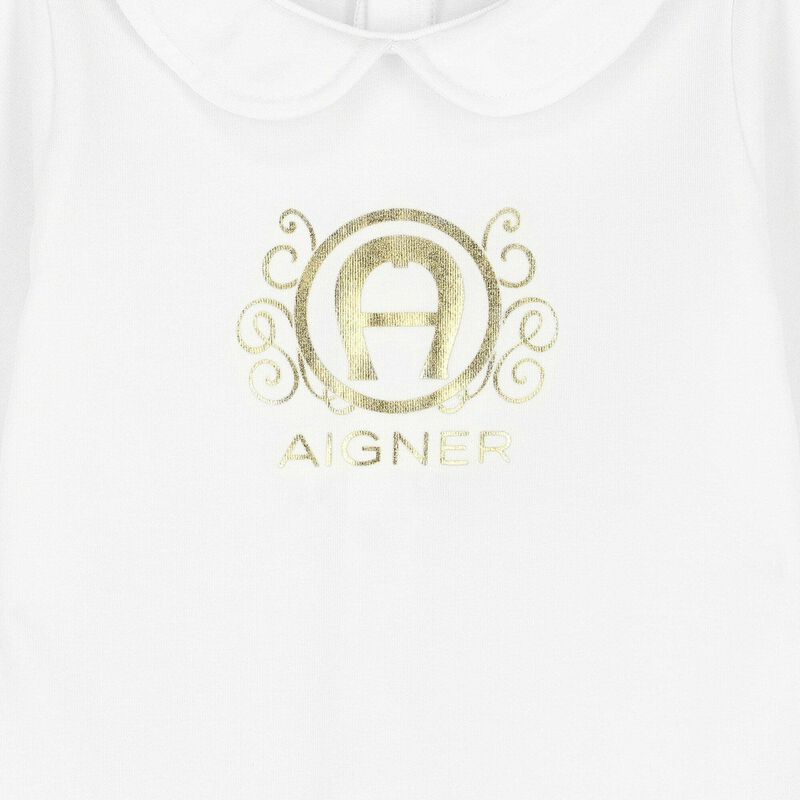 Cotton White Overall With Gold Logo