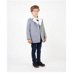Boys Navy Straight Stretch Cotton Trousers