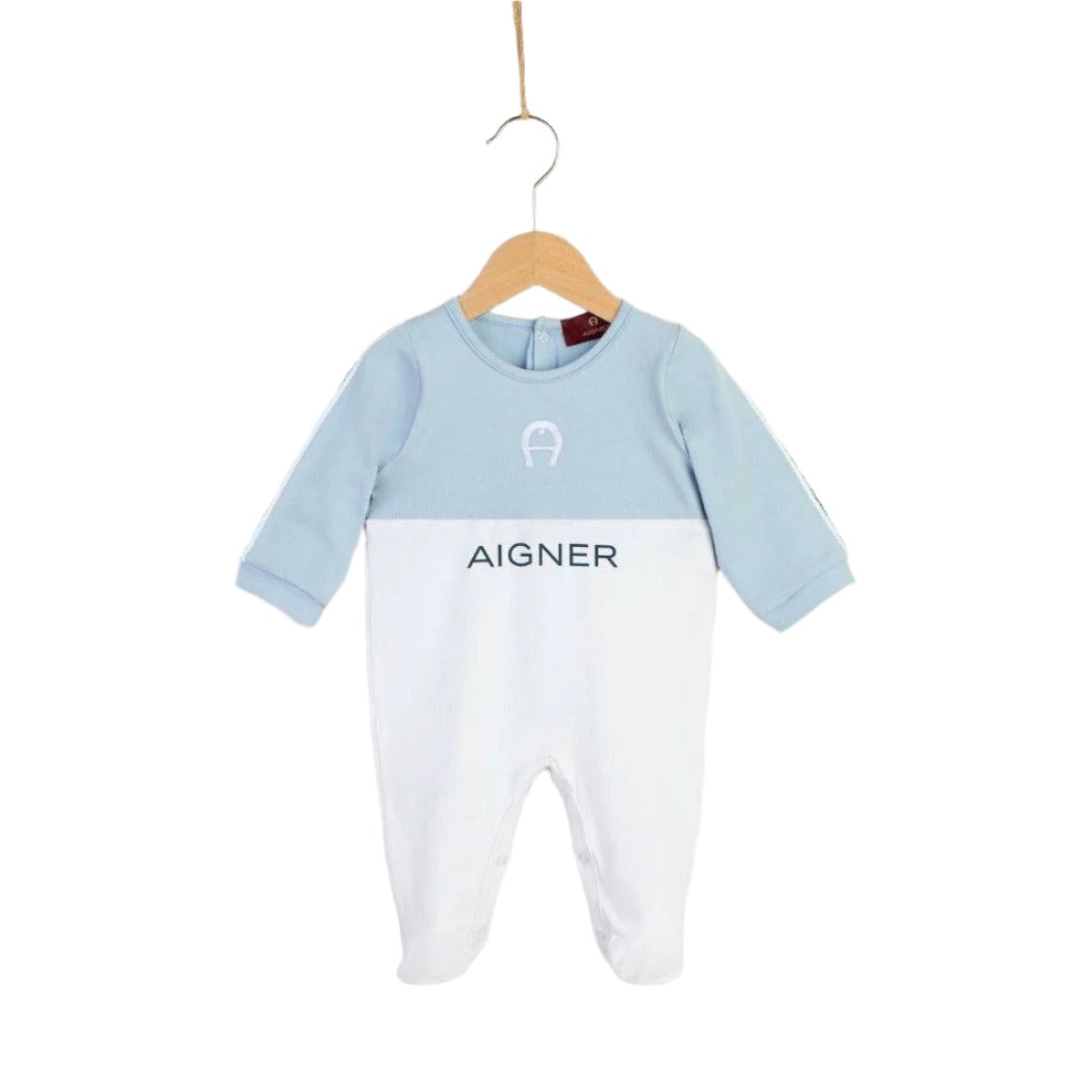 BABY BOY BLUE & WHITE LOGO OVERALL