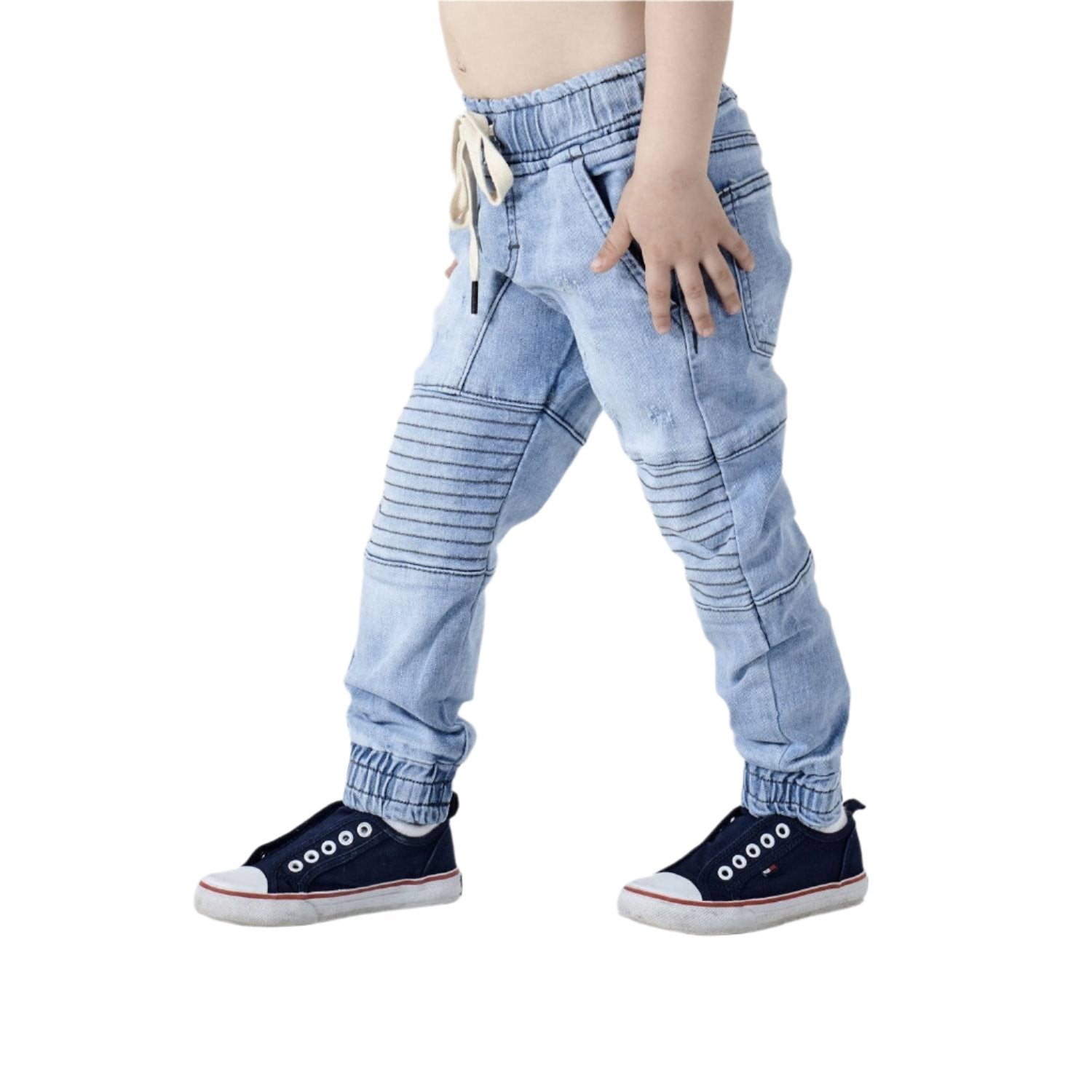 Mid Blue Panel Jeans