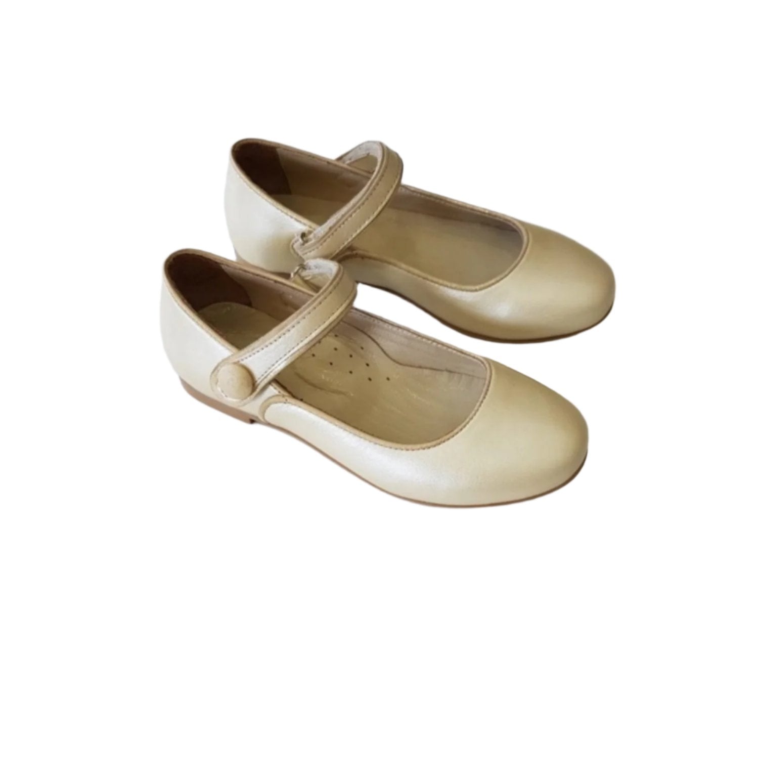 GAIA LEATHER SHOES - PEARL GOLD