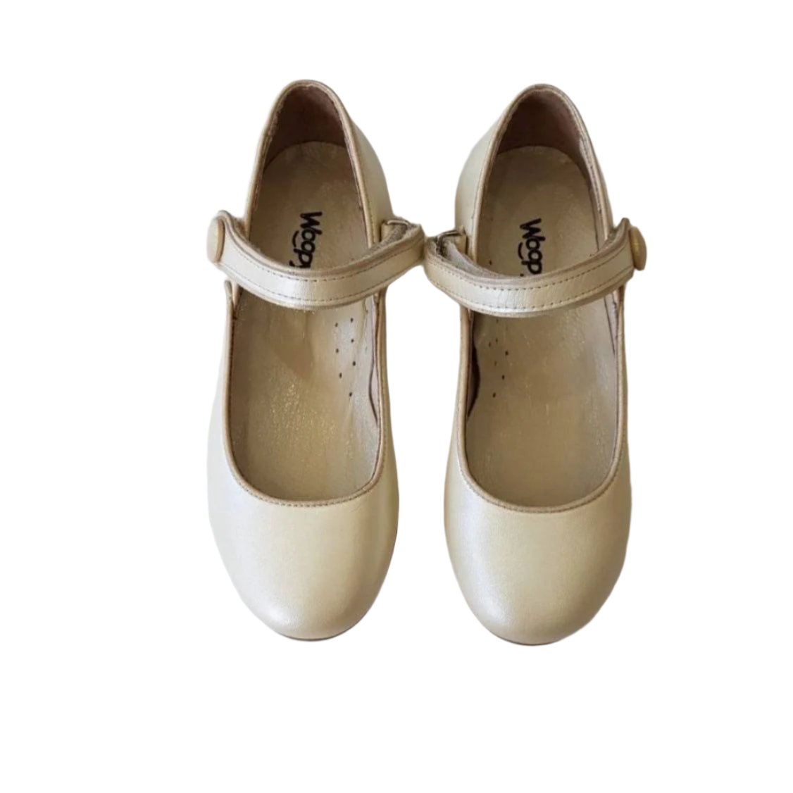 GAIA LEATHER SHOES - PEARL GOLD