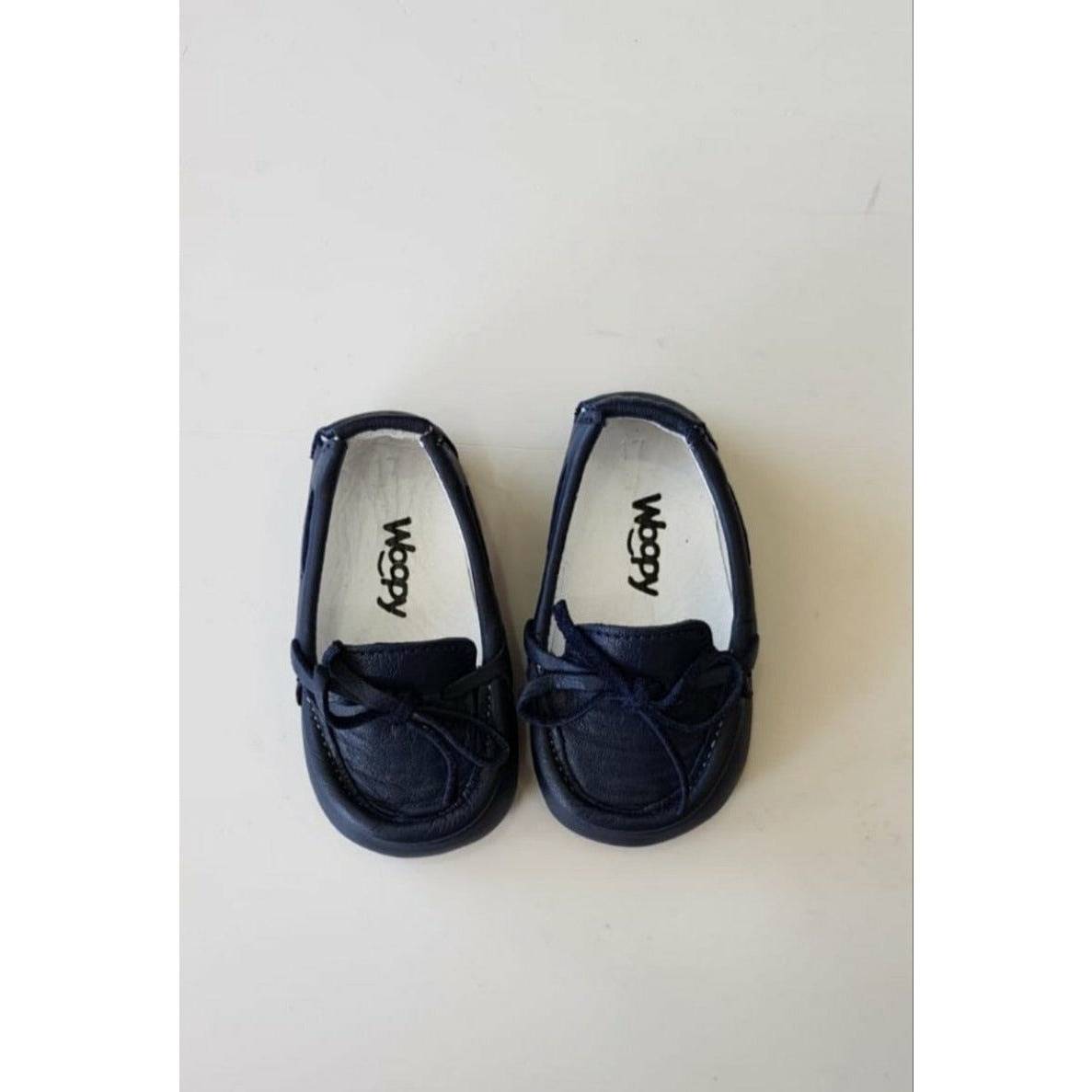 BEBE NAVY LEATHER LOAFERS