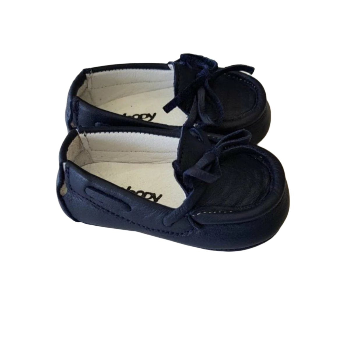 Bebe Navy Leather Loafers