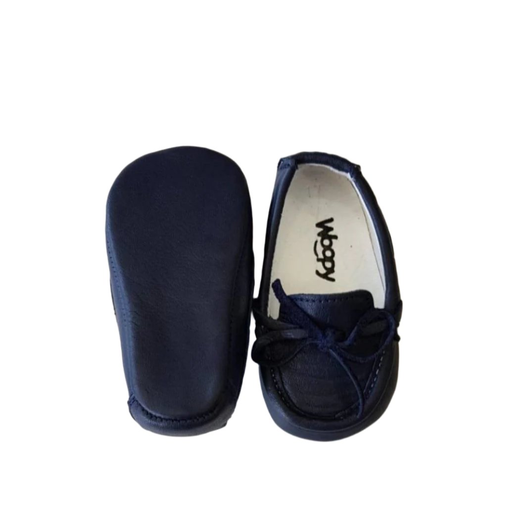 BEBE NAVY LEATHER LOAFERS