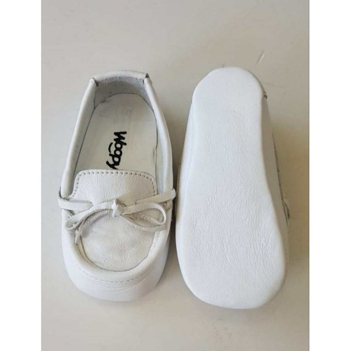 BEBE WHITE LEATHER LOAFERS