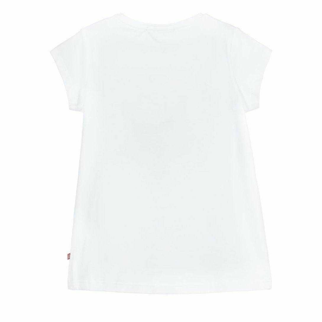 MINI ME WHITE COTTON LOGO T-SHIRT