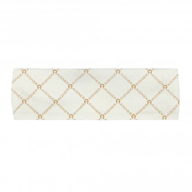 PRIMA COTTON LOGO PRINT HEADBAND - IVORY