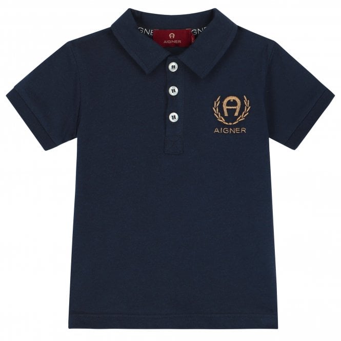 MINI ME LOGO POLO SHIRT - NAVY