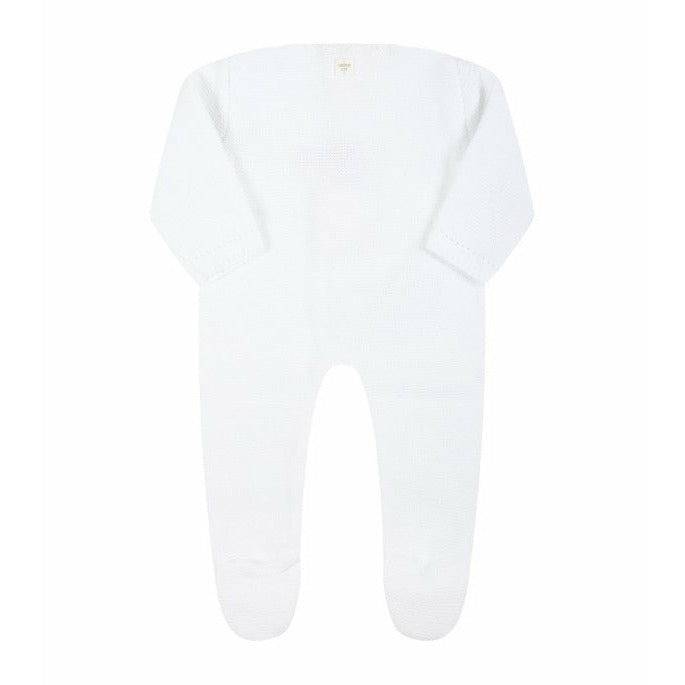 WHITE JUMPSUIT WITH LOGO PATCH