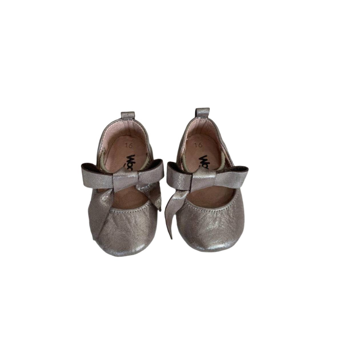 ROSEBUD LEATHER SHOES - CHAMPAGNE