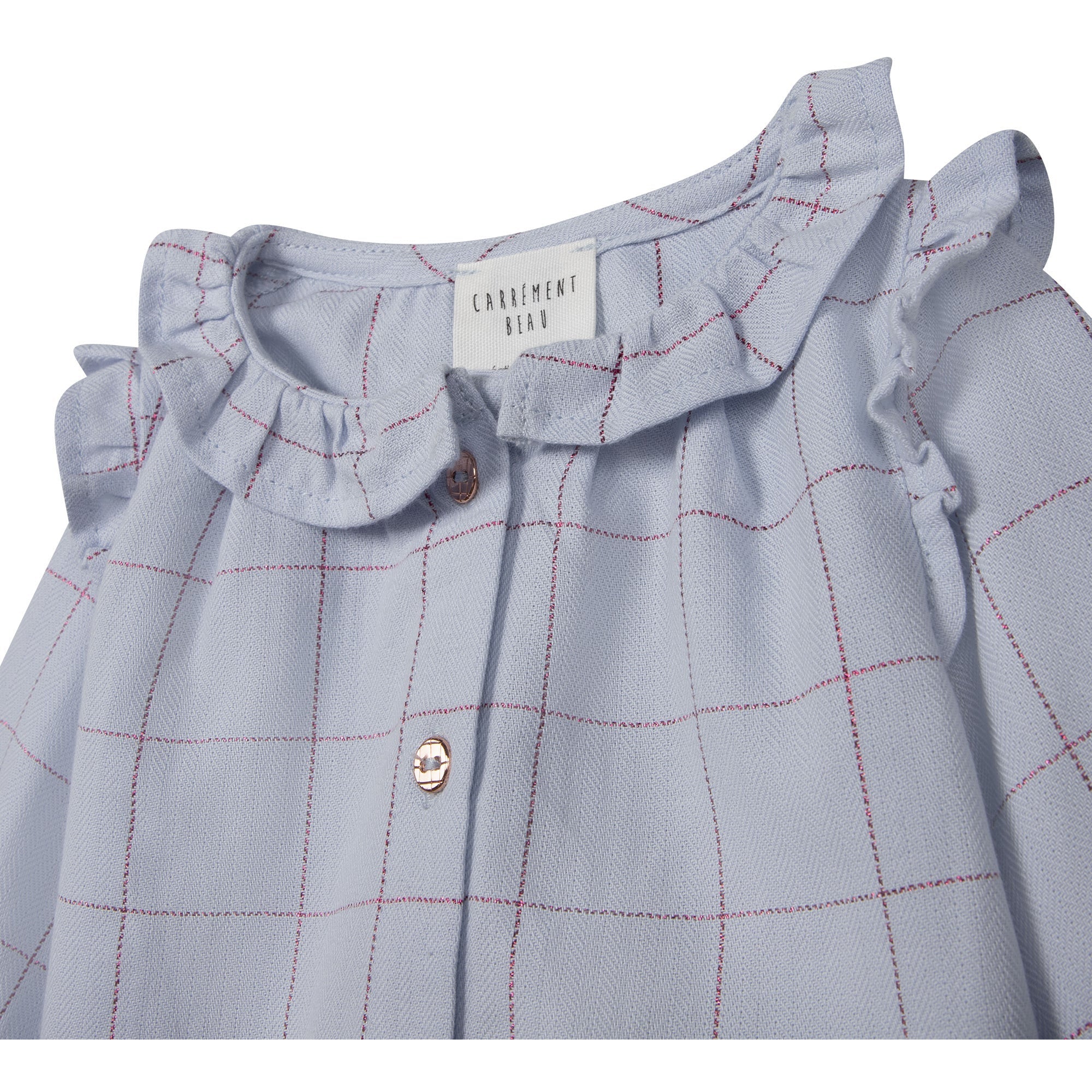 CHECKED BLOUSE WITH RUFFLE