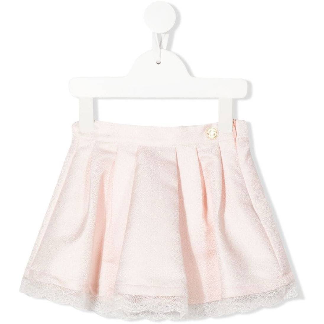 LACE TRIM SATIN FINISH SKIRT