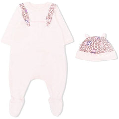 Animal Print Ruffle Trim Overall Set