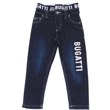 BLUE DENIM JEANS WITH EMBROIDERED LOGO