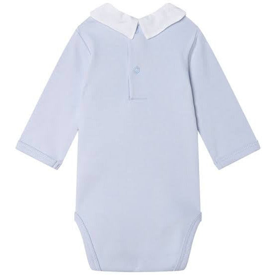 EMBROIDERED LOGO COLLAR ONESIE