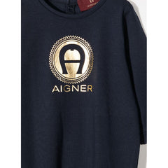 Metallic Logo Cotton Overall Set