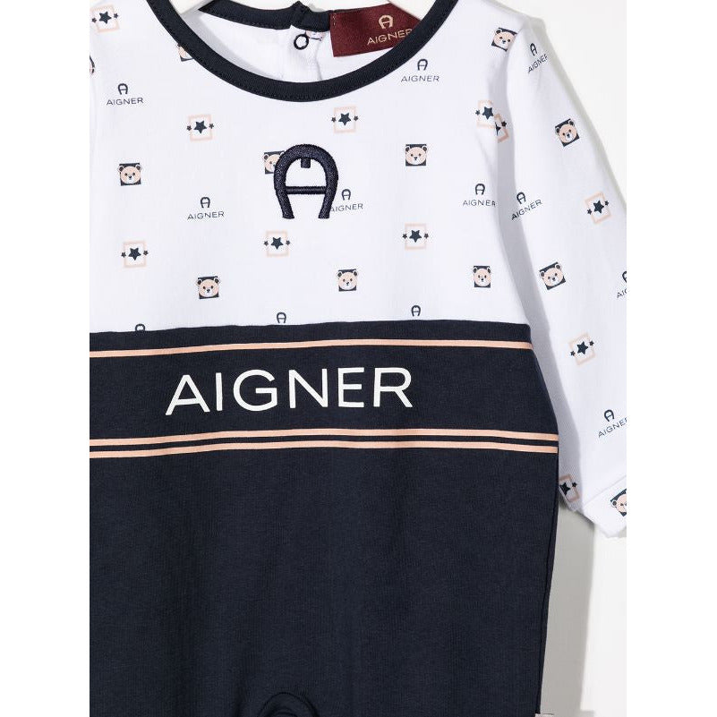 Logo Print Cotton Overall Set